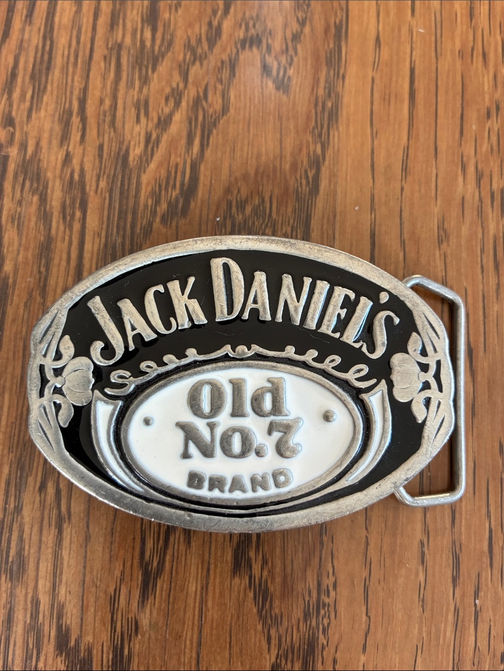 Jack Daniel's Old No. 7 Oval Belt Buckle - Black & Silver